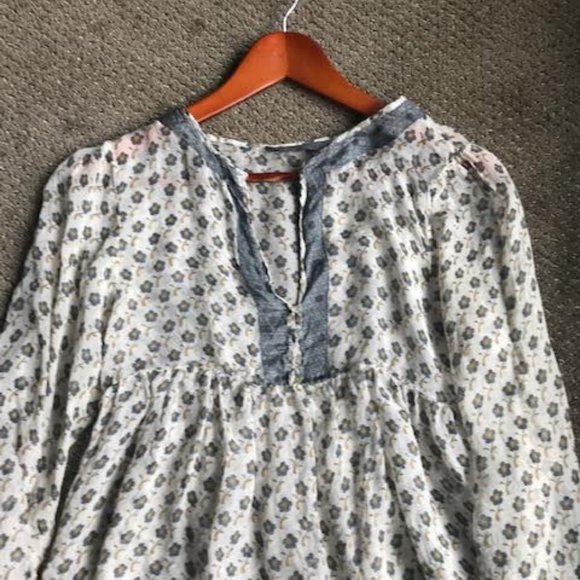 Grey and Cream Sheer Chiffon Blouse from Zara - Picture 2 of 3